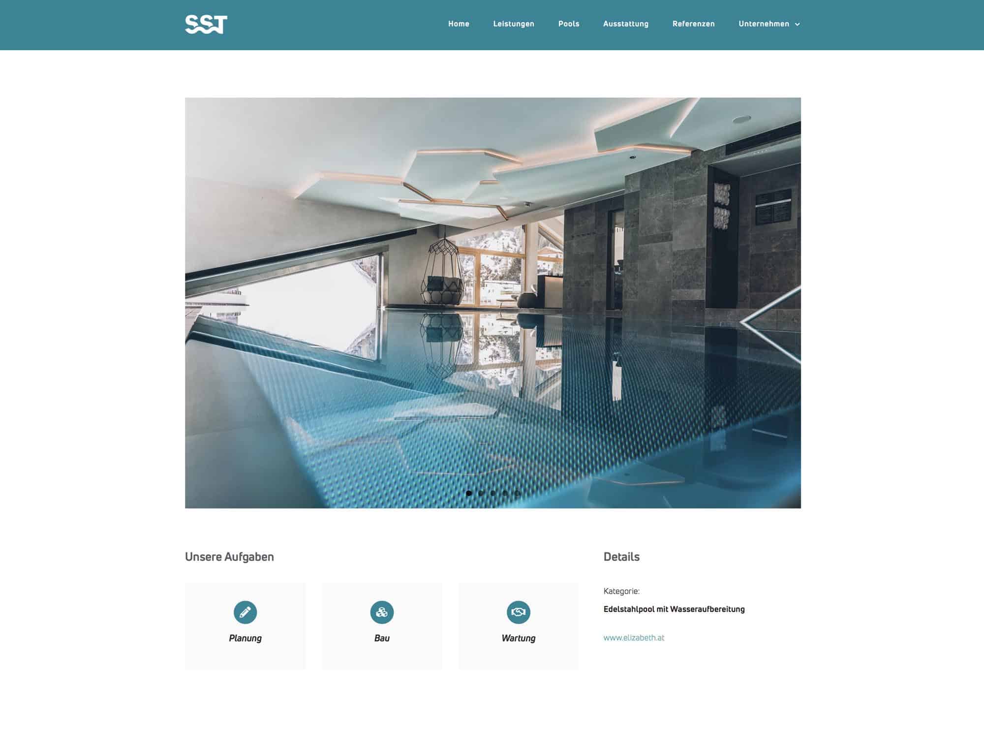 Referenz SST Saurwein Schwimmbad Technik Website
