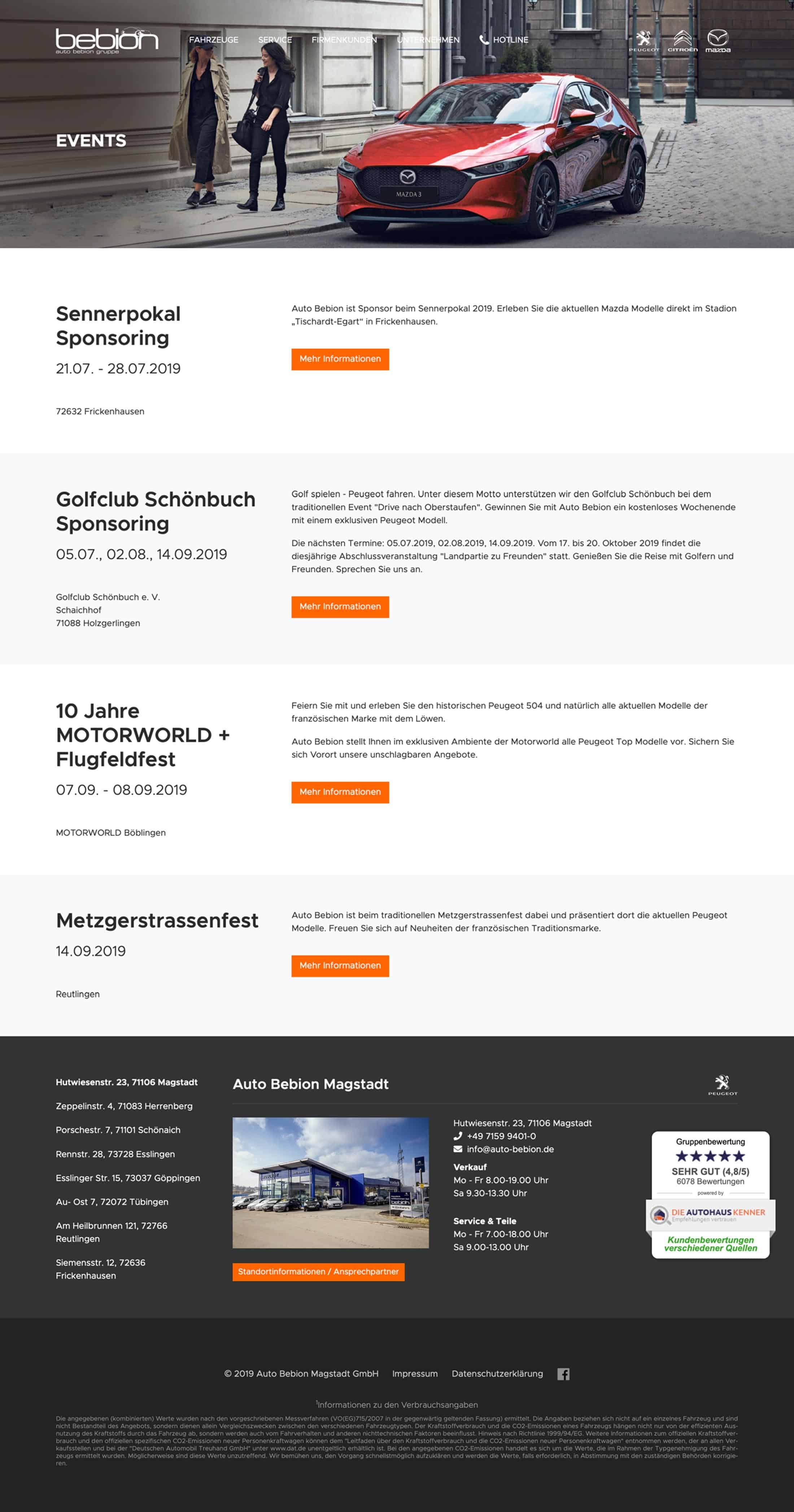 Website Typo3 - Auto Bebion - Webdesign