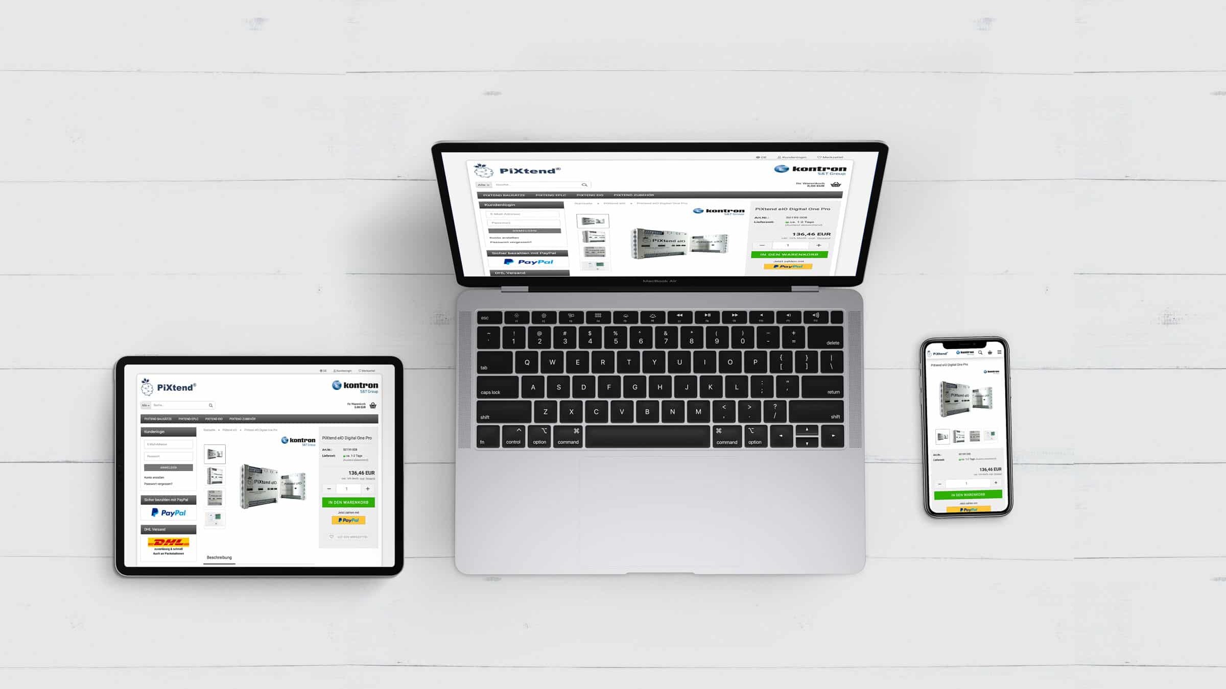 pixtend kontron shop wordpress agentur responsive uai