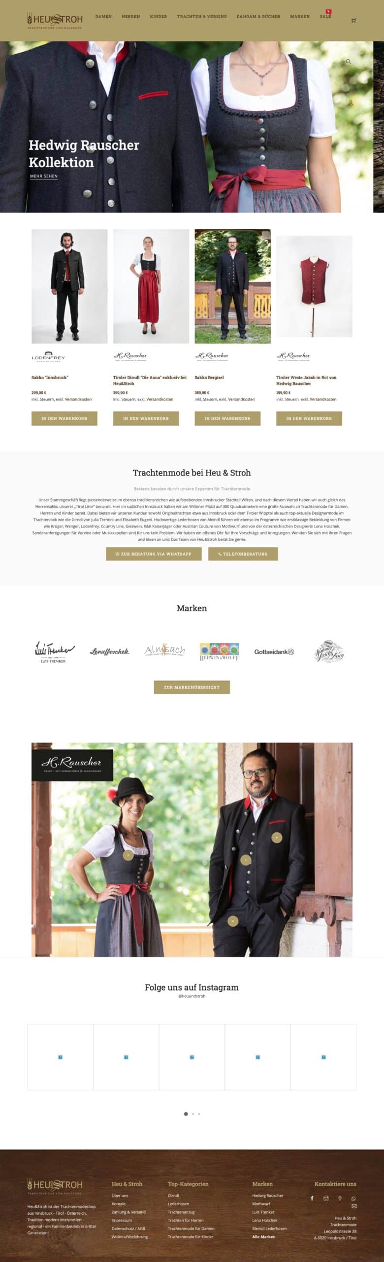 Heu & Stroh Innsbruck - Trachtenmode Rauscher - Webshop Online Shop