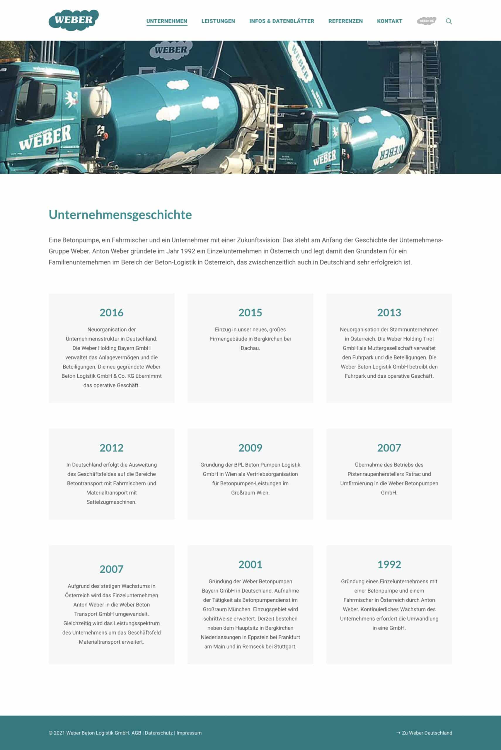 Weber Beton GmbH - Webseite responsive - Wordpress