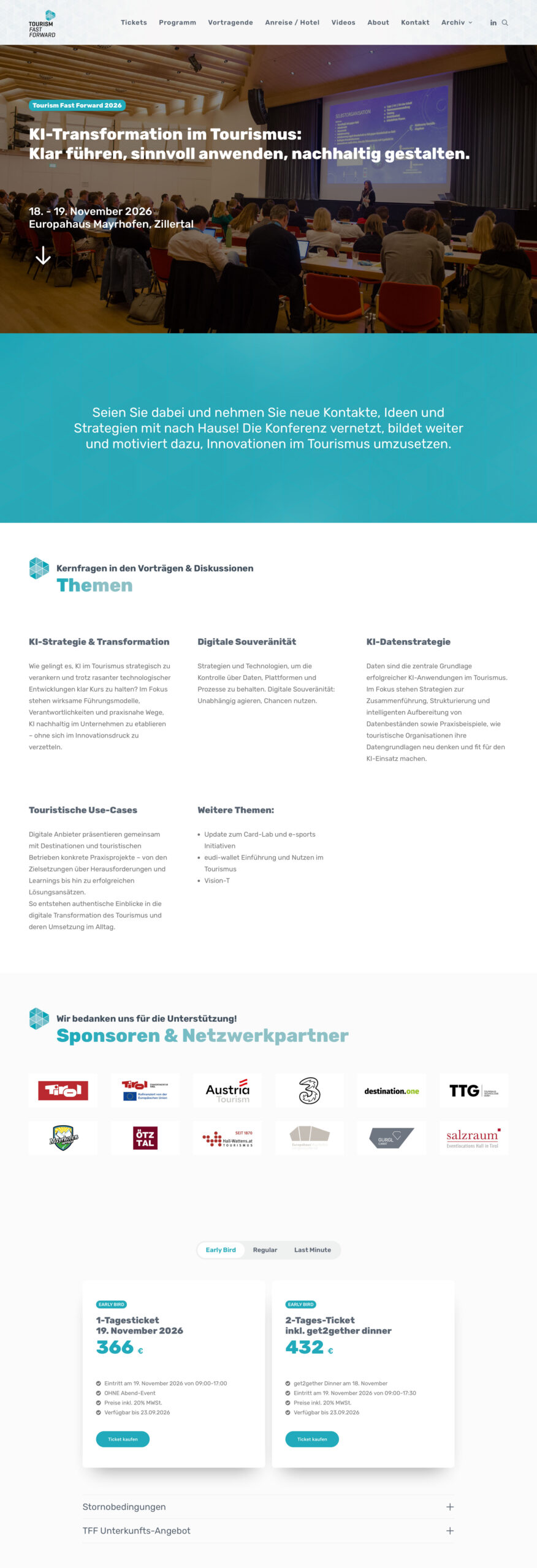 Tourismus Webseite - Webdesign Tourismfastforward