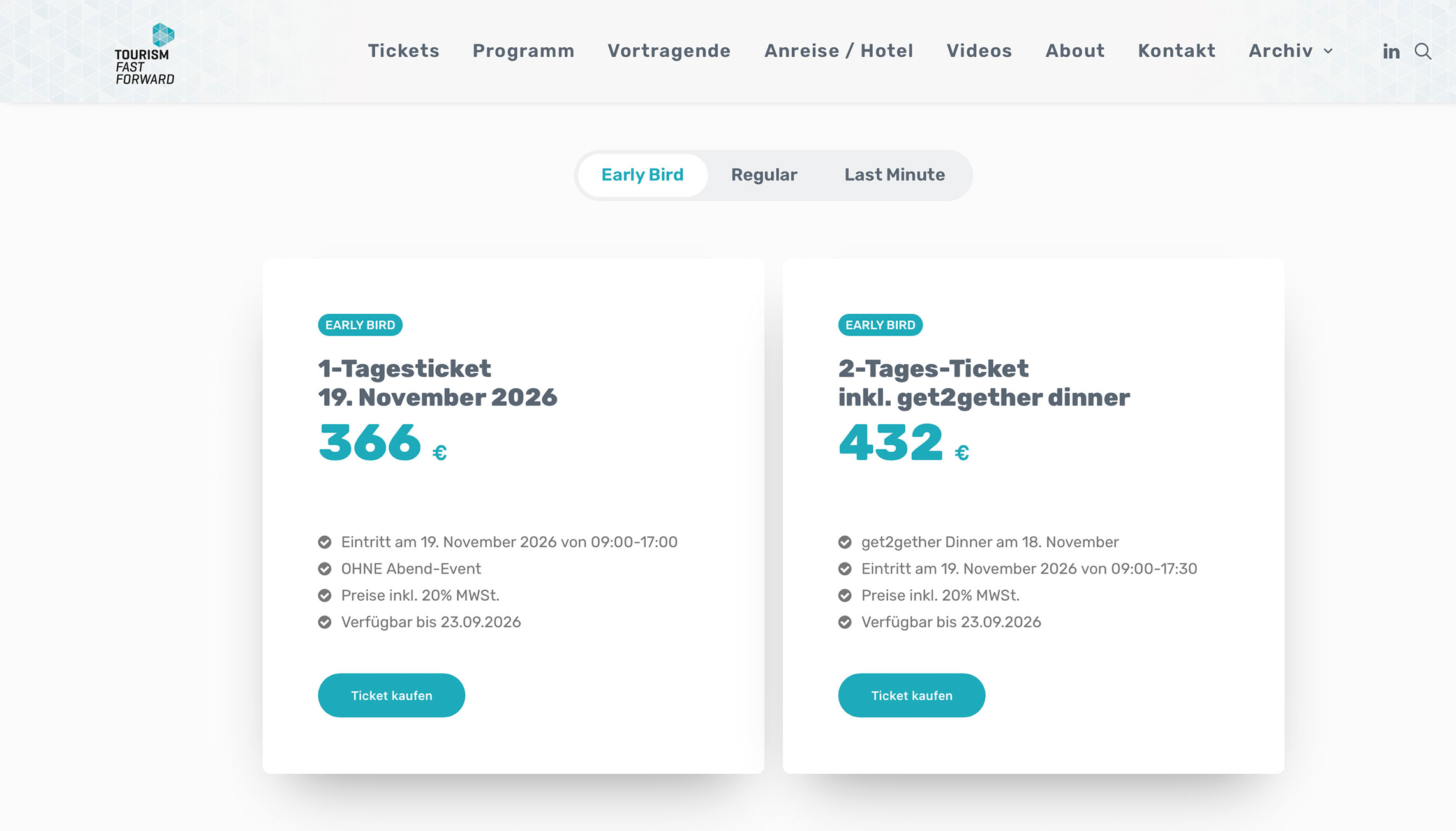 Tourismus Webseite - Webdesign Tourismfastforward