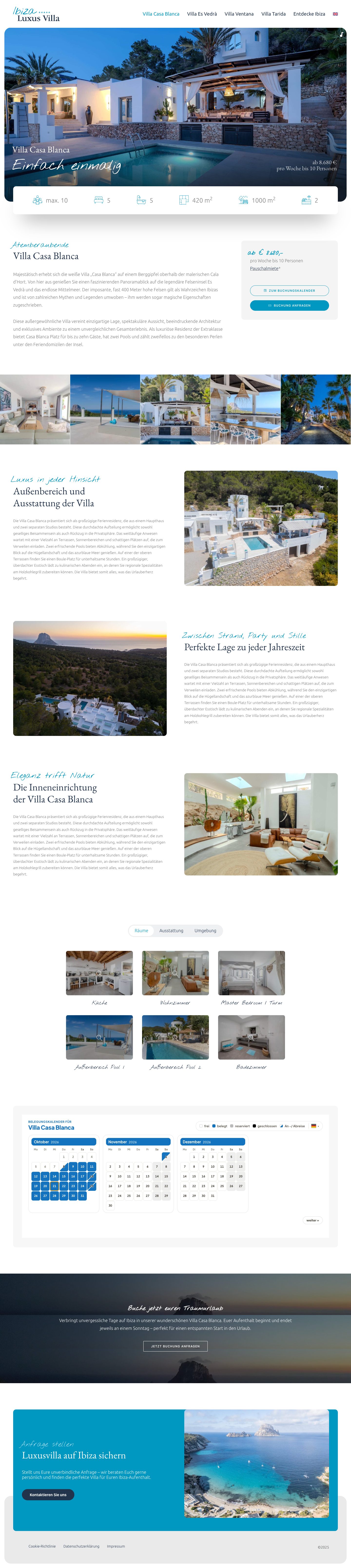Ibiza Luxus Villa Website: Villa Casa Blanca