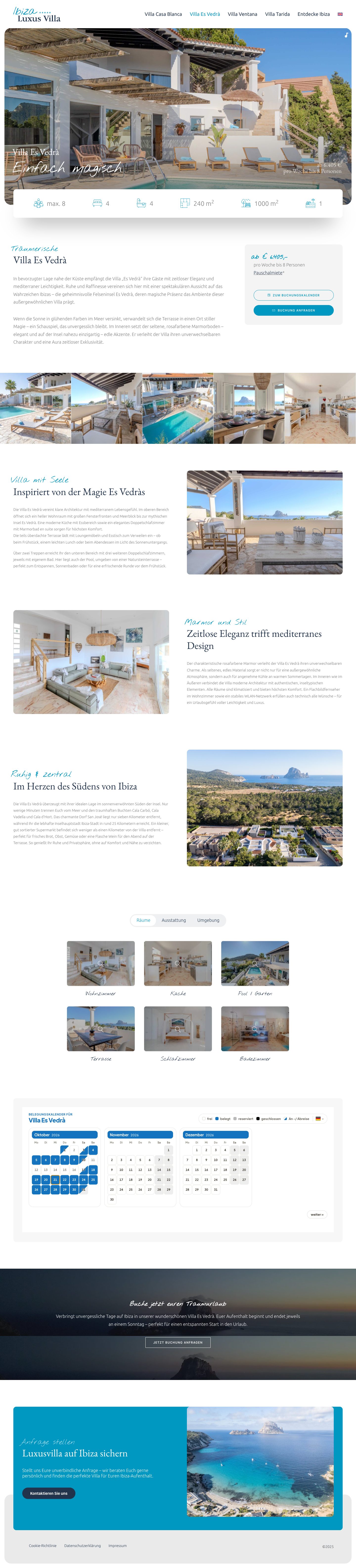 Ibiza Luxus Villa Website: Villa Es Vedrà