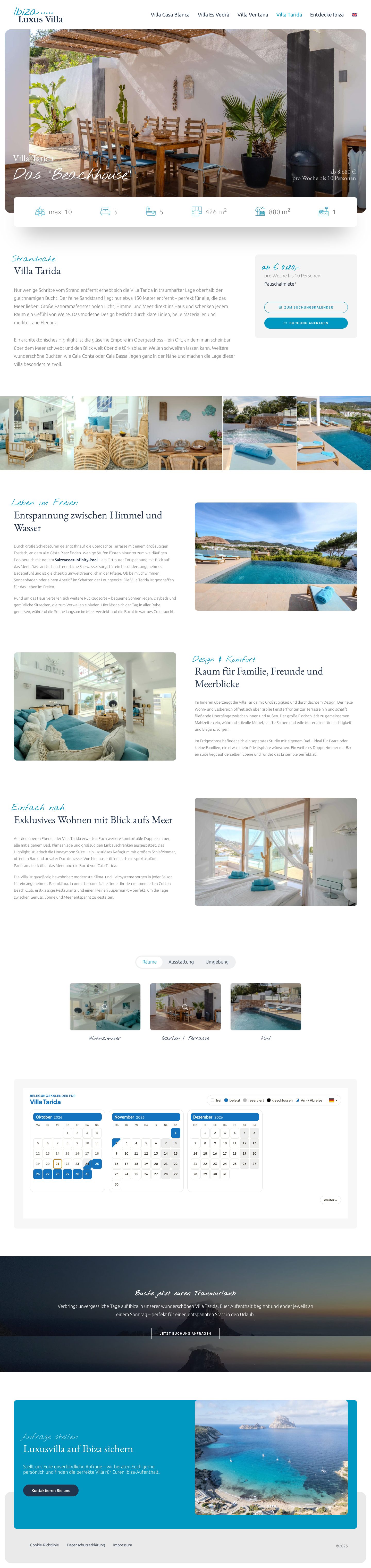 Ibiza Luxus Villa Website: Villa Tarida
